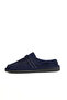 Navy Blue Suede Women's Flat Slippers 05Wt104 - 3