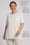 Women's Plus Size Summer 95% Viscose Long Sleeve Shirt and 100% Cotton Half Sleeve T-Shirt Two-Piece Mom Set - Embossed Pattern Anti-Sweat Premium High Quality - 5