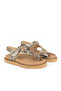 , Women's Genuine Leather Sandals 1611050Z8523 Beige-Snake - 3
