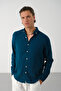 Men's Breathable Muslin Fabric 100% Cotton Washable Pocketless Shirt - 7