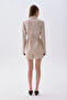 Women's Beige Fitted Jacket with Tie Detail - 2