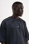 Men's Metal Label Washed Oversize T-Shirt Black - 4