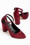 Lillian Heeled Burgundy Satin Heeled Women's Shoes - 2