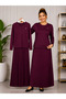 Women's Middle-Aged and Above Large Size Stone Embroidered Mom Pleated Skirt Blouse Set 1445 - 5