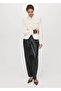 Leather-Look Elastic Waisted Pants - 2