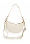 Women's Beige Shoulder Bag with Double Straps Mini Baguette Bag