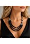Onyx 3 Row Evil Eye Protection Strength and Courage Necklace Bracelet Set - 3