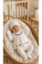 5-Piece Organic Cotton Floral Embroidered Newborn Baby Girl Hospital Discharge Set / Baby Girl Bodysuit Set - 6