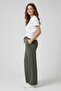 Women's Two Thread Comfortable Fit High Waist Wide Leg Pants Spr26Eak988 - 3