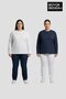 Women's Plus Size 2-Piece Set Long Sleeve 2 Thread Crew Neck T-Shirt Spr26Bea942+2