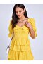 Women's Yellow Flounce Dress – Layered Form, Light Like Daylight |   Frn Line - 3