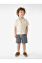 Striped Shorts with Elastic Waist and Pocket Detail