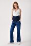 Maternity Adjustable Waist Spanish Leg Lycra Navy Blue Jeans - 7