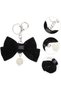 Bow Keychain for Car Keys Purse Backpack, Black Handbag Charm for Women Girls - 2
