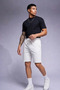 Men's Comfort Fit Above Knee White Shorts - 5