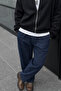 Men's Summer Regular Loose-Legged Navy Blue Linen Trousers - 5