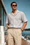 Men's Casual Oversized Gray Linen Stylish Shirt