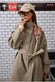 Funnel Neck Long Trench Coat Light Mink - 5