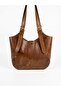 Genuine Leather Handmade Women's Shoulder Bag with Zippered Organizer