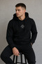 Men's Black Hooded Sweatshirt Winter Cotton Printed Regular Fit 3 Thread Ribbed - 3
