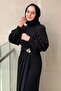 Belted Brooched Balloon Sleeve Evening Dress - 3