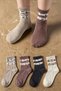 4 Pairs of Women's Leopard Patterned Cotton College Socks - Anti-Sweat, Anti-Odor Sock Set - 3