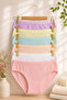Girls' 100% Cotton Ribbed Panties 6 Pack Soft Stretchy Underwear - 3