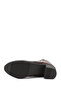 Women's Brown Antique Zippered Thick Heeled Genuine Leather Boots - 6