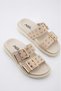 Aurea Gold Detailed Women's Slippers