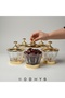 Crystal-Cut Acrylic Bowl with Gold-Tone Metal Lid & Base | 16cm Decorative Serving Bowl for Dates, Nuts, Candy | 1.25L Capacity | Clear & Gold-Tone - 4
