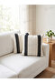 2-Pack |   100% Cotton Buldan Handmade Black Lace Natural Zipperless Pillow Cover - 4