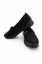 Cooka Shoes Women's Black Wedge Heeled Perforated Daily Orthopedic Comfort Shoes - 2
