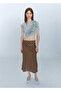 Drape detaylı pötikareli etek - 2