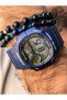 Digital Sports Men's Wristwatch, Navy Blue Silikon Cord Suitable for Pool and Sea Use, with Stopwatch - 5