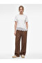Lace Detailed Cotton Asymmetrical Crew Neck Short Sleeve T-Shirt - 2