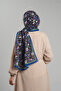 Indigo Patterned Shawl Cut Fiber Digital Printed Cottony Floral 202113_34 - 6