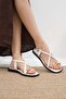 Hanna White Color Ringed Women's Sandals - 4