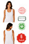6-Pack Cotton Undershirt Women's 100% Cotton White Wide Strap Tank Top-Made in Turkey