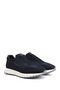 Men's Navy Blue Suede Lace-Up Genuine Leather Sneaker - 2