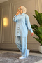9261 - Stylish Comfortable Women's Satin Trouser Shirt Set