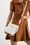 White Scarf Women's Shoulder Bag Handbag Crossbody Bag - 3