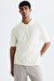 Tekstüre Triko Polo Tişört Regular Fit