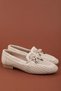 Women's Genuine Leather Daily Perforated Ballerina Loafer Shoes Hl.25218 Beige - 3