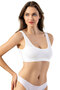 Camisole Wide Strap Padded Women's Bustier White Ribbed Gathering Effect Daily Comfort - 2
