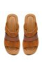 Women's Tan Wedge Heeled Suede Leather Comfort Slippers 26Sfd341714 - 4