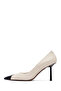 Women's Cream Thin Heeled Genuine Leather Stiletto,High Heel Shoes 25Afd100918 - 5