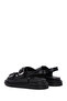 Women's Black Double Buckle Genuine Leather Comfort Sandals 25Sfd300018 - 5