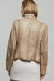 Alicia Women's Beige Short Leather Jacket 21Sge5908Nc - 4