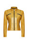 Linda Women's Yellow Short Leather Jacket 24Wgd5200U4
