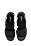 Women's Black Leather Sandals with Filled Heels 26Sfd151714 - 4